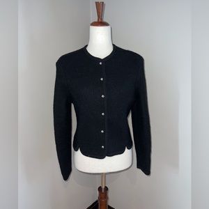 Beautiful Vintage 90s Laura Jean Boiled Wool Cardigan!